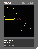 Another PICO–8 Demo about drawing regular polygons, but static.